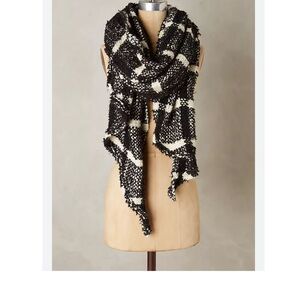 Anthropologie Black and White Checkered Scarf